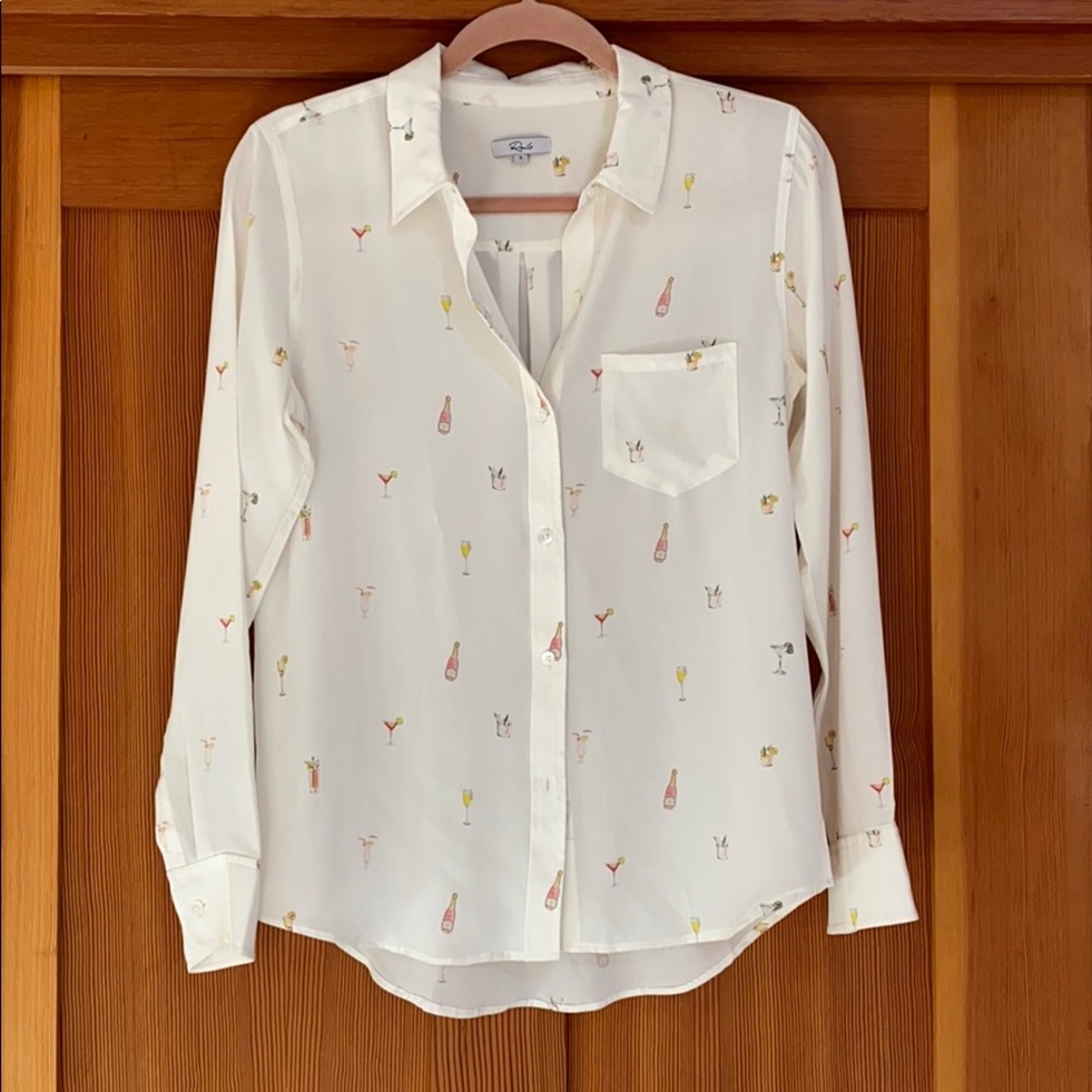 Rails silk long sleeve blouse
